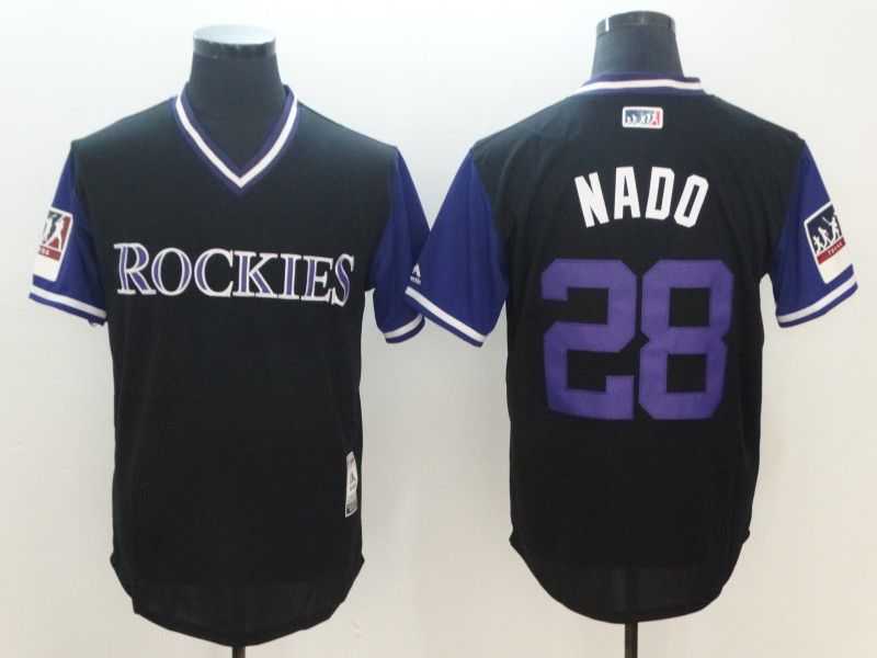 Men Colorado Rockies #28 Nado Black New Rush Limited MLB Jerseys->->MLB Jersey
